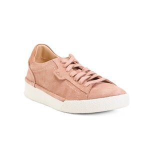 Clarks Suede Craft Cup Lace Up Sneakers Rose Color Suede Women’s Size 11
